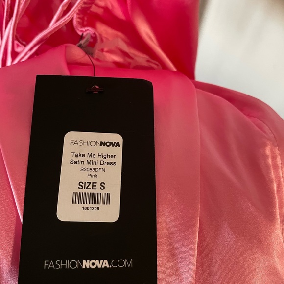 Fashion Nova- Satin Pink Mini Dress - Picture 4 of 4